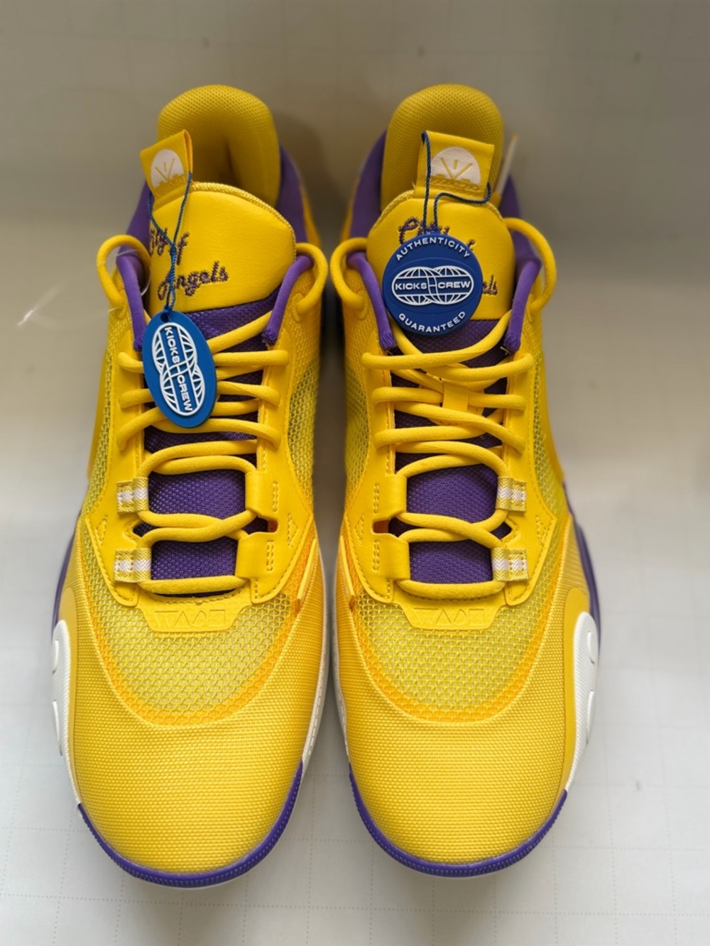 Men's Yellow & Purple Performance Sneakers - Picture 5 of 7